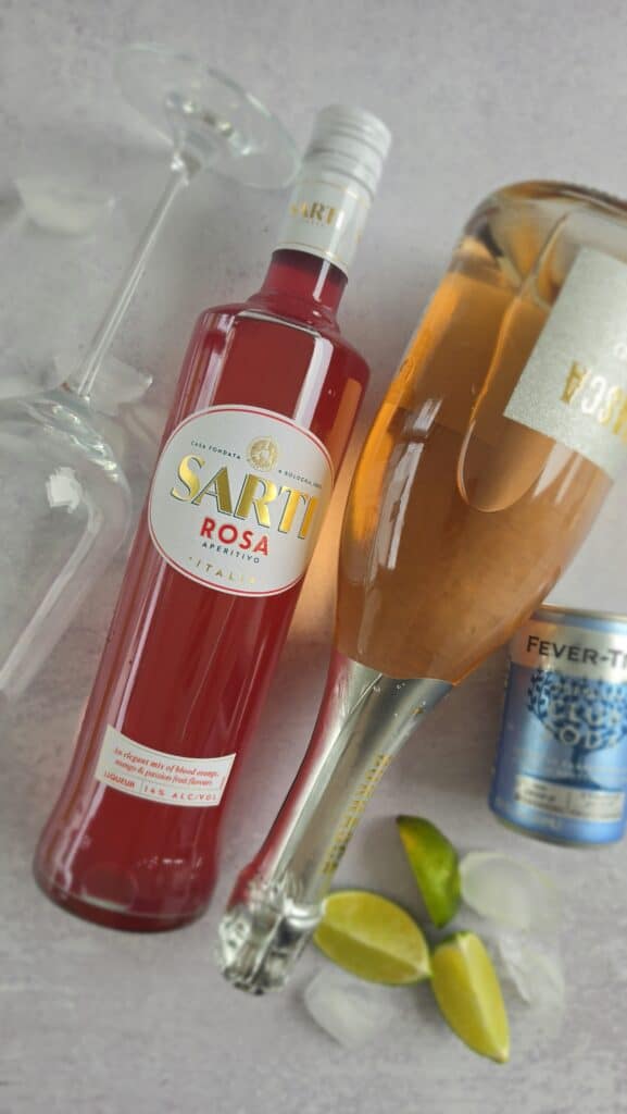 ingredients for a rosa sarti spritz