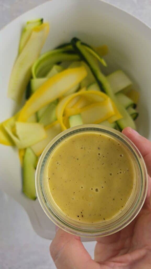 lemon vinaigrette to add to the bowl of squash ribbons