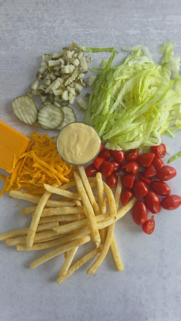 toppings for the burger bowl
