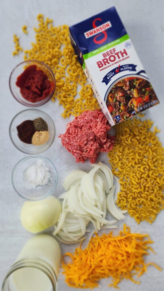 ingredients for homemade hamburger helper