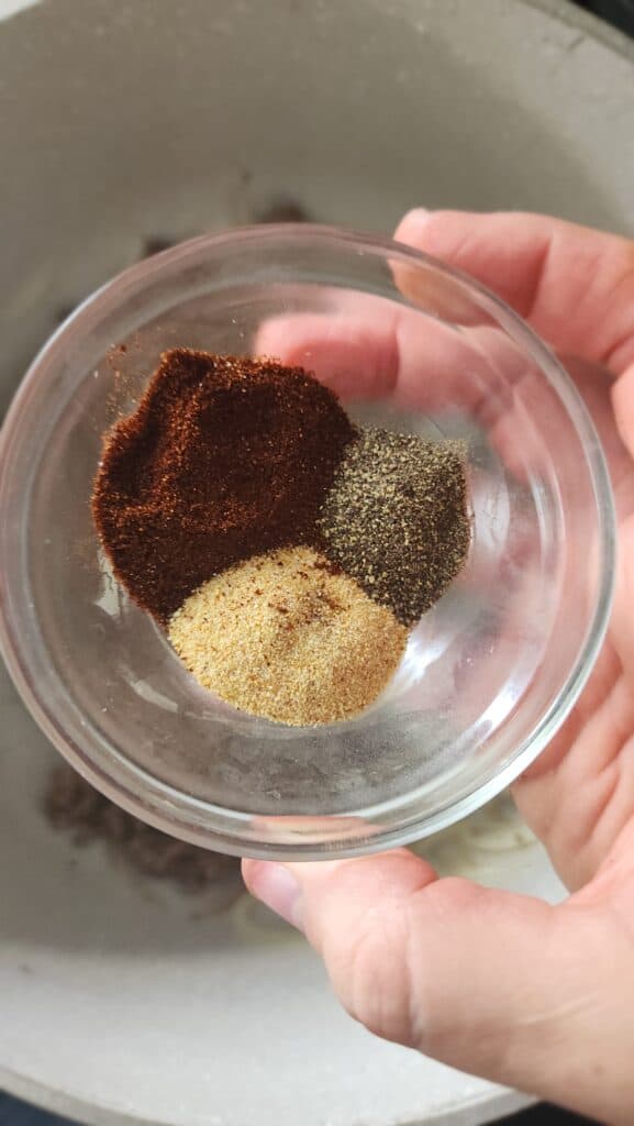 close-up shot of the spices for homemade hamburger helper