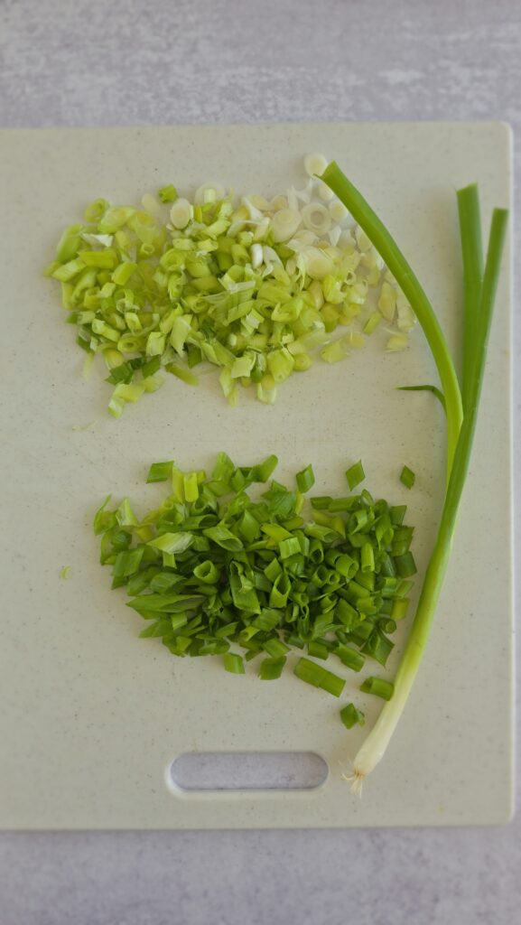 diced scallions for easy tofu lettuce wraps