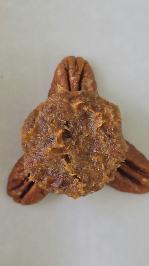 date caramel with the pecans to make date caramel turtles